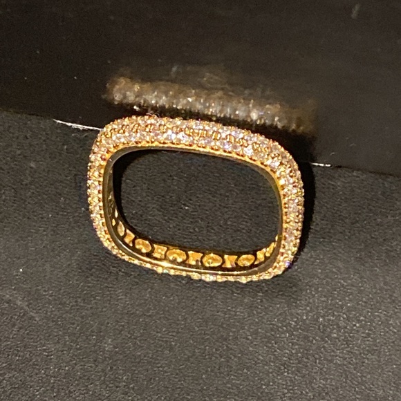 SUZY LEVIANE 14K Yellow Gold Plated Sterling Silver Square Stackable Eternity - Picture 8 of 15